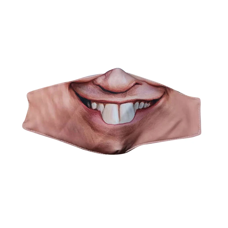 Máscara peculiar personalidade humorística imitando expressões faciais 3d pano de algodão tridimensional não descartável festa de halloween