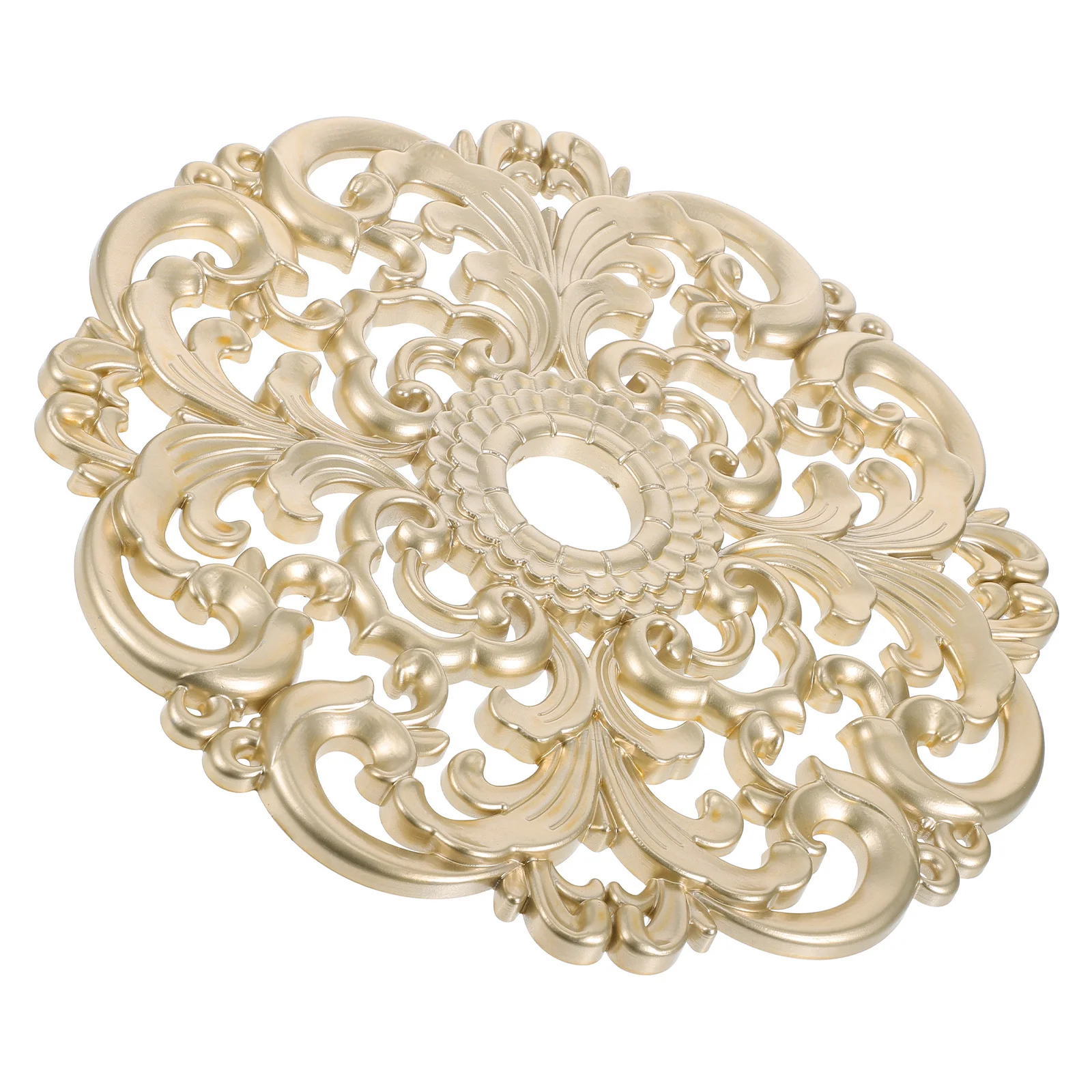 

Decorative Ceiling Medallion Round European Style Hollow Carved Ps Plate for Living Room Bedroom Ceiling Light Cover Panel