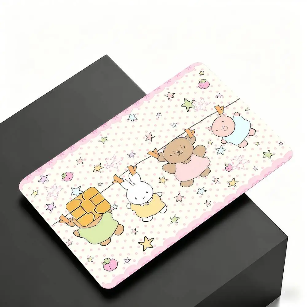 Niedliche M-Miffy Kreditkarten-Skin-Cover-Aufkleber 4 Stück Folien Bus-Pass Vorderseiten-Dekoration Bank-Debit-Karten Wasserdicht – Detail 27