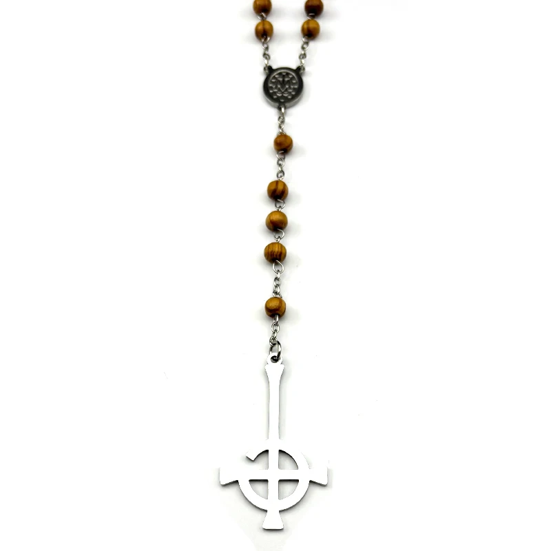 Hiphop Ghost Bc Nameless Chain For Women Men Wood Beads Stainless Steel Band Musical Fashion Pendants Necklace Jewelry Gifts