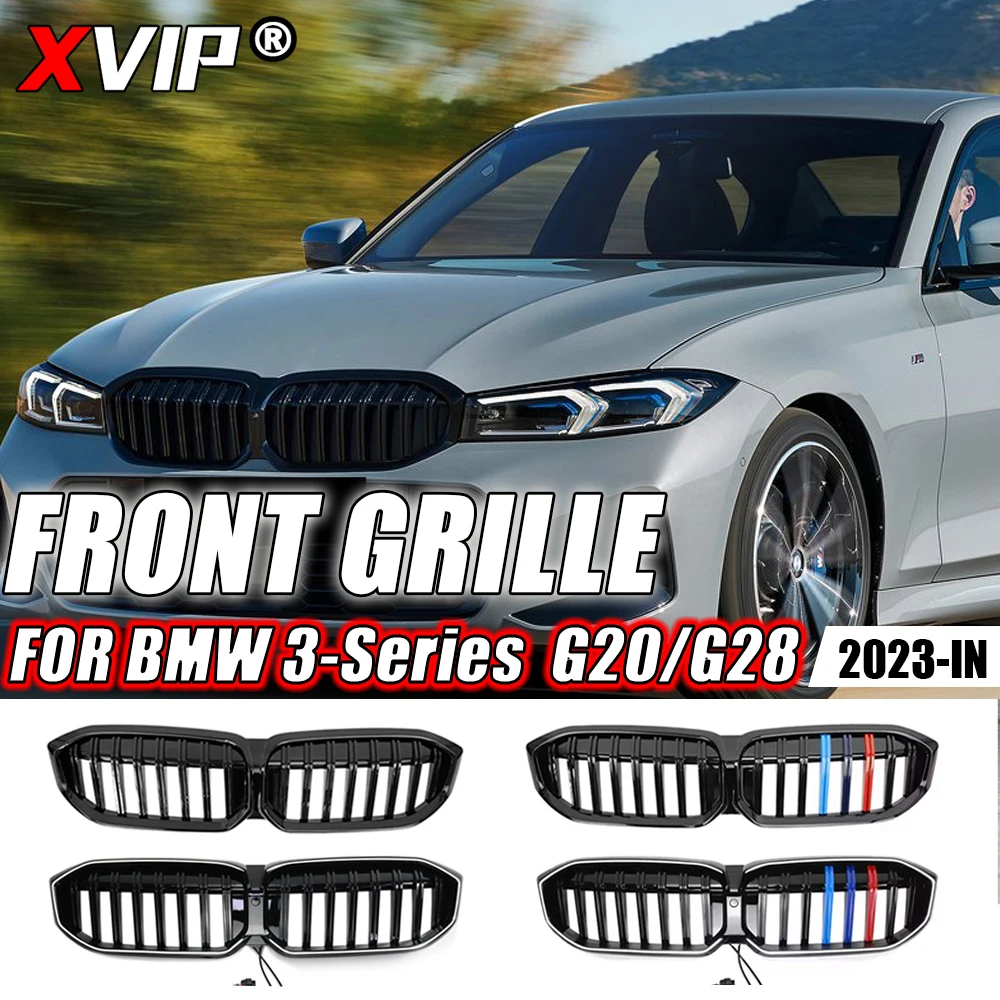 

XVIP M-Color Single Line Style Front Bumper Grilles For BMW 3-Series G20/G21/G28 LCI 2023-IN 330i Gloss Touring M Sport Grills