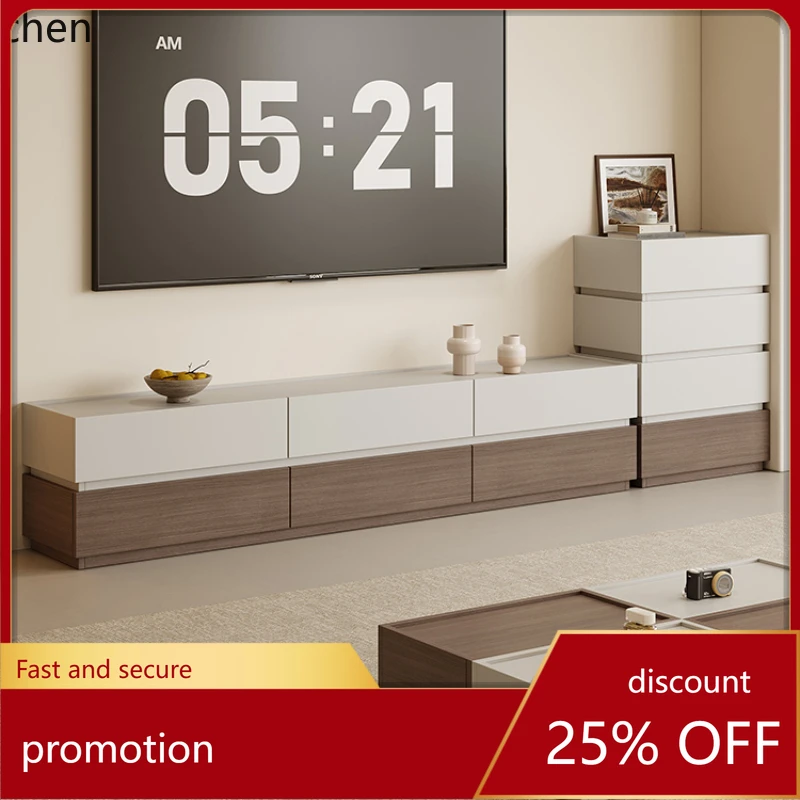 

ZMLШкаф под телевизор от пола до потолка из цельного дерева, шкафчик для хранения журнального столика в гостиной и небольшой квартире