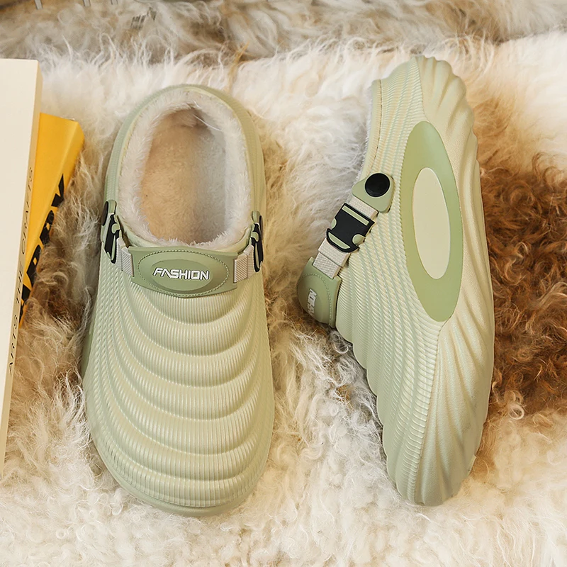 موضة جديدة نعال من القطن الرجال شتاء دافئ المنزل أحذية قطنية مقاوم للماء حذاء للحديقة داخلي الانزلاق على أحذية موجزة #5