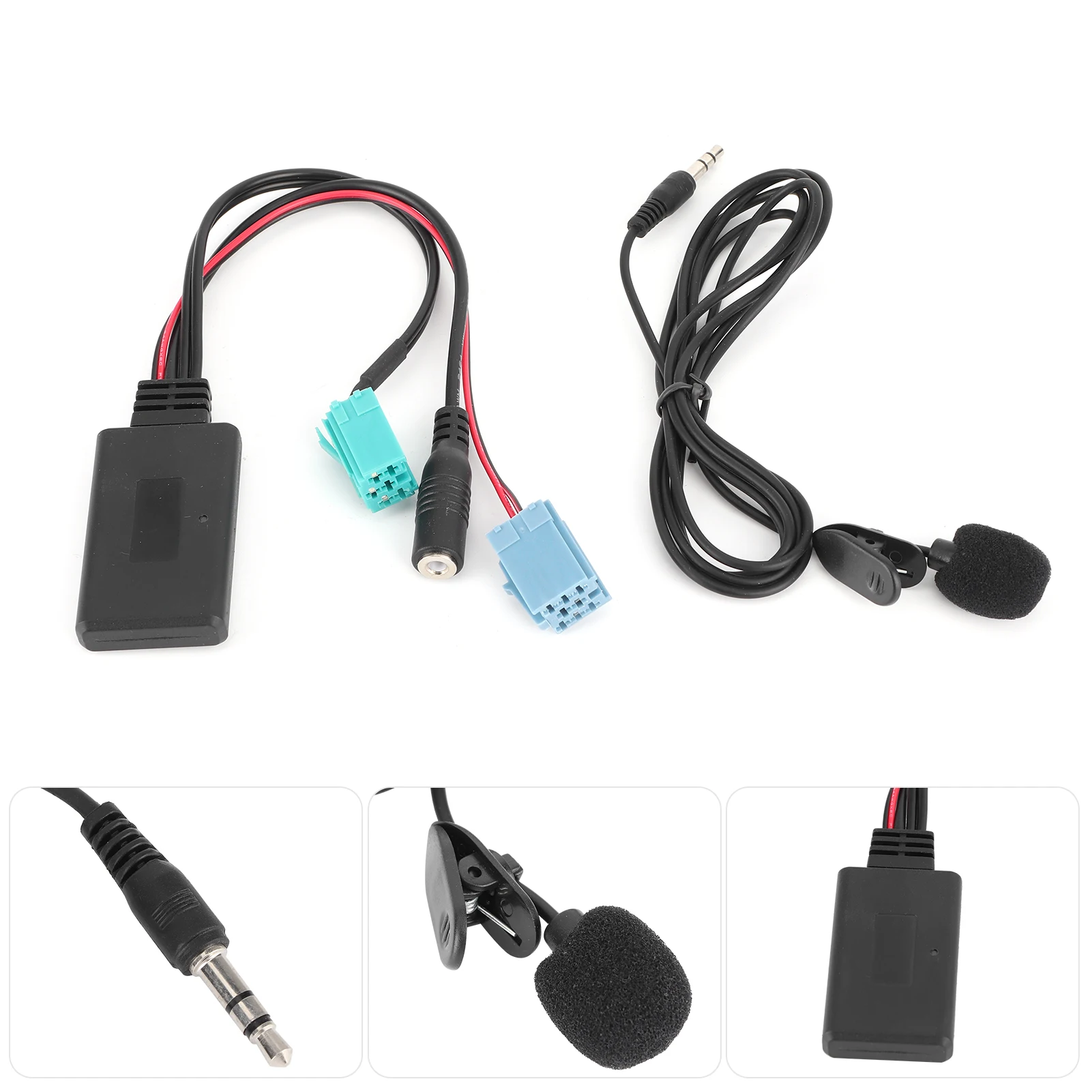 Adapter 6Pin   Cable Car Stereo AUX‑IN Adapter with Microphone Fit for Espace