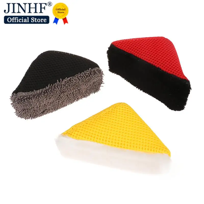 1PC Scrub Ninja Wedge Sponge Black/Yellow/Red Great For Scrubbing Leather Plastic Rubber And Vinyl 12*8cm/4.72*3.14in