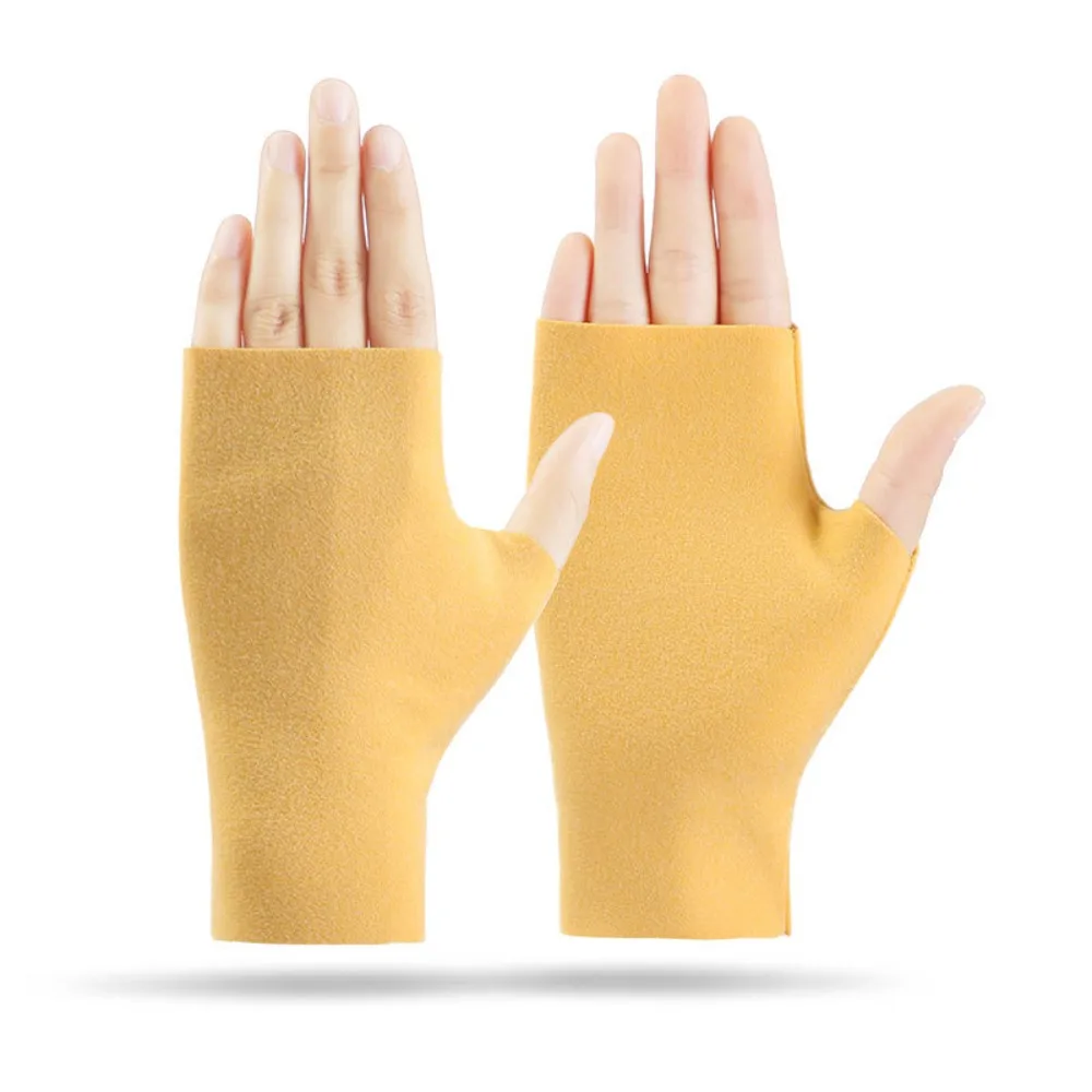 Fashion Soft Velvet Half Finger Gloves Solid Color Coldproof Fingerless Gloves Keep Warm Windproof Ski Gloves Winter