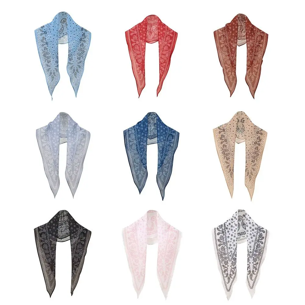 

Fashion Cashew Nut Silk Scarf Sunscreen Thin Bib Neckerchief Decoration High End Neck Cover Spring Autumn