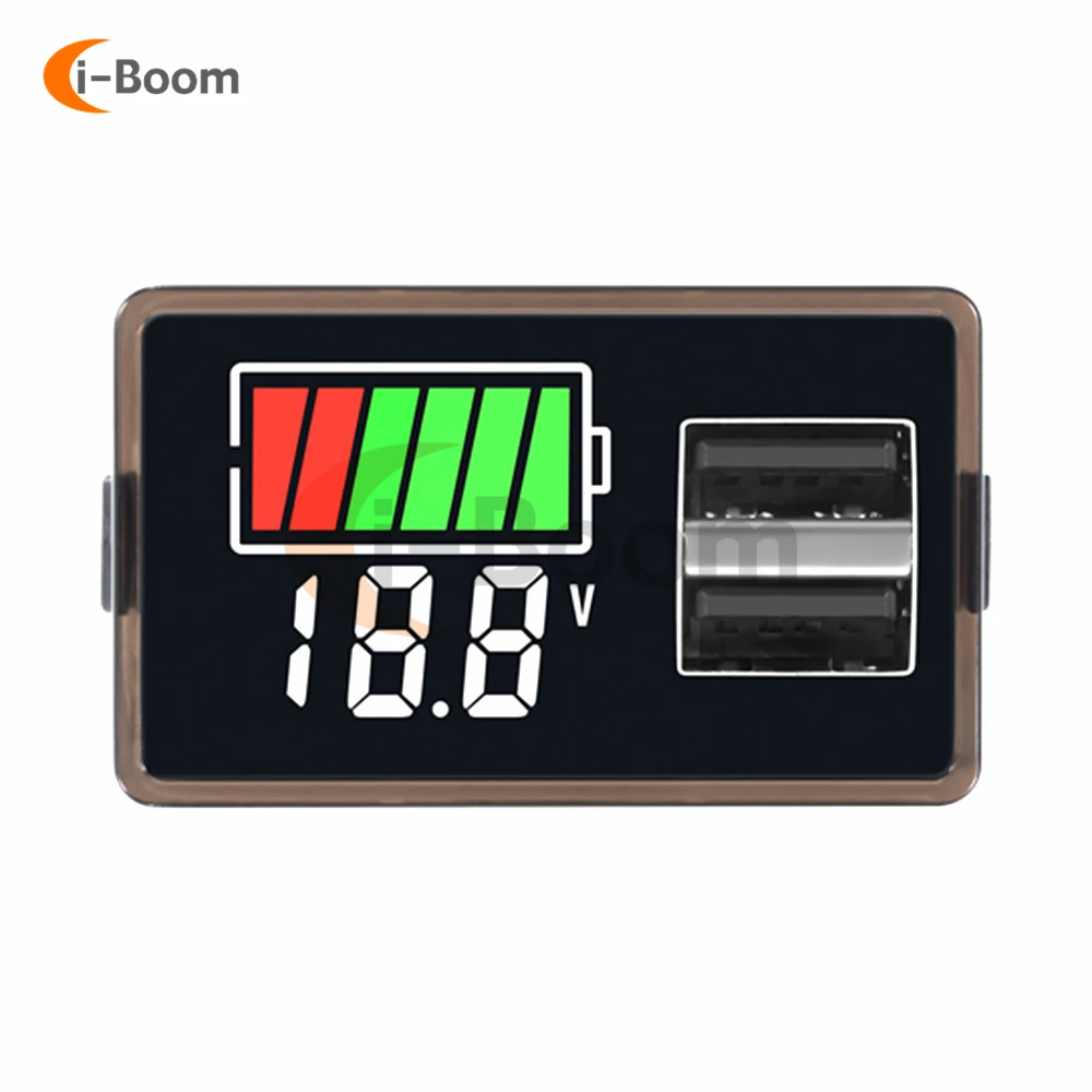 DC 8-100V Car Battery Charge Level Indicator 12V 24V 36V USB Lithium Battery Capacity Meter Tester Display LED Tester Voltmeter