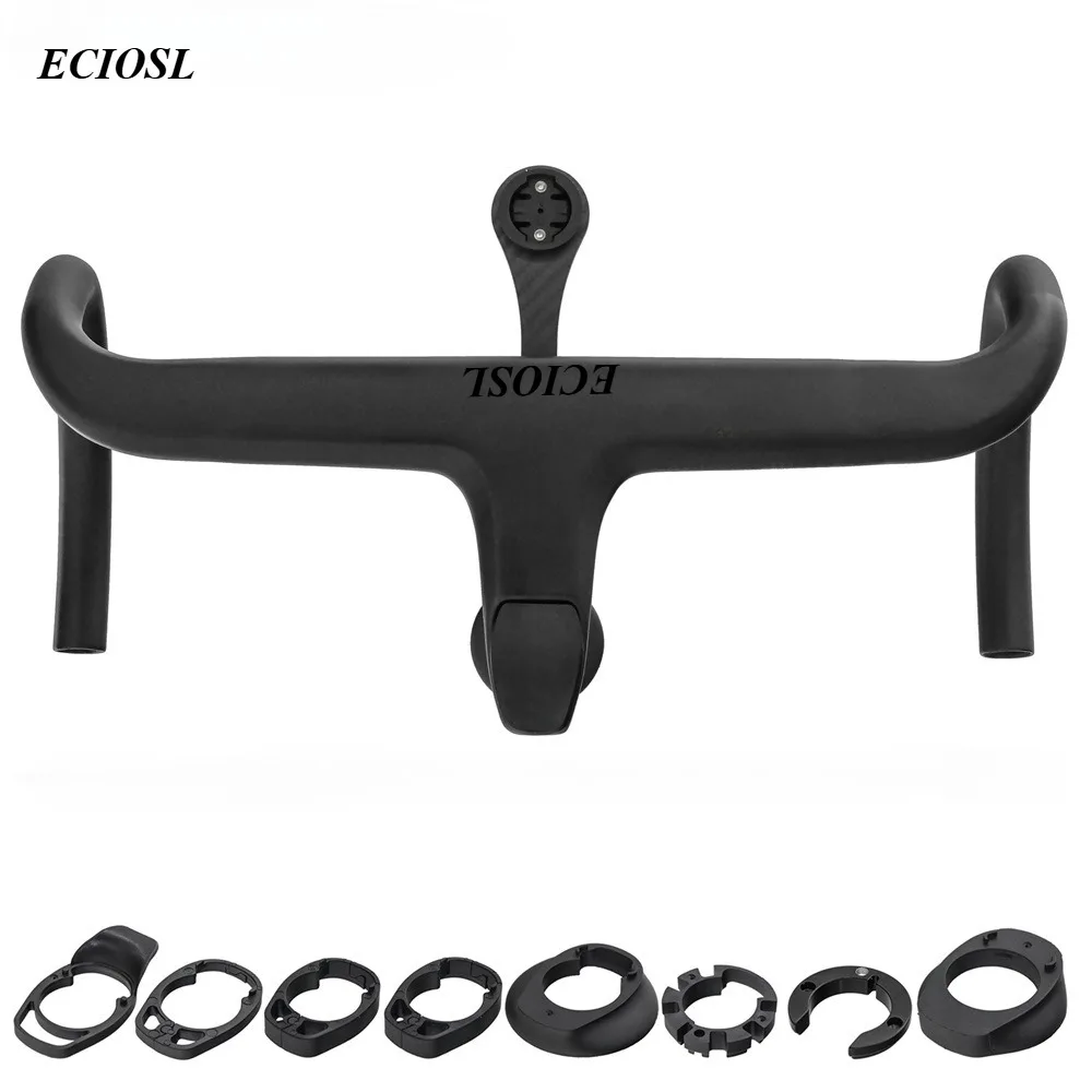 ECIOSL Road Bike Full Carbon Fiber Stem Integrated Bicycle Handlebar For 28.6mm With Spacers Cycling Parts Accessories