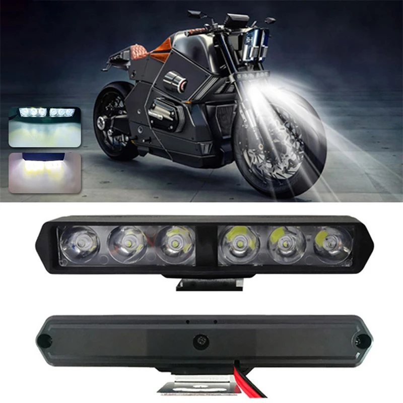 

Motorcycle Flash 6LED Headlight SpotLights Auxiliary High Brightness Lamp Electric Vehicle Scooters Autocycle Modified Bulbs