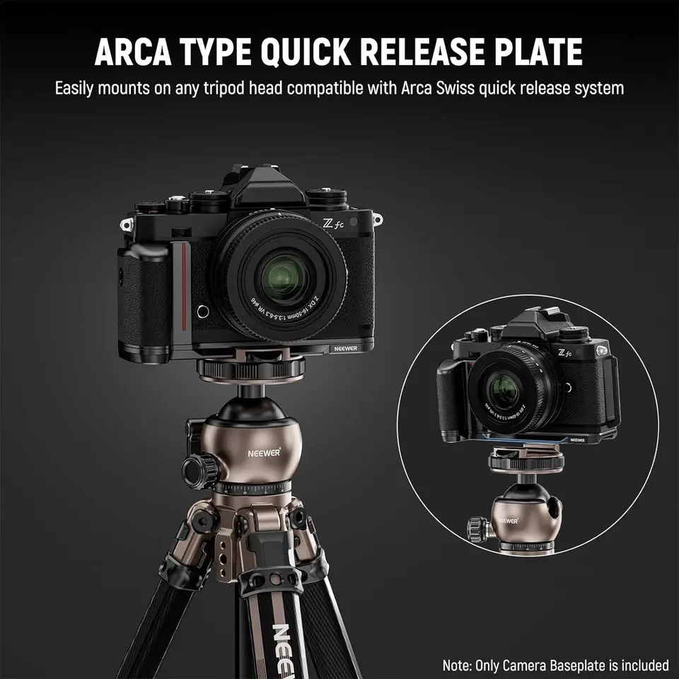 NEEWER Zfc ハンドグリップ L 型グリップ Nikon Z fc 用超薄型レトロ