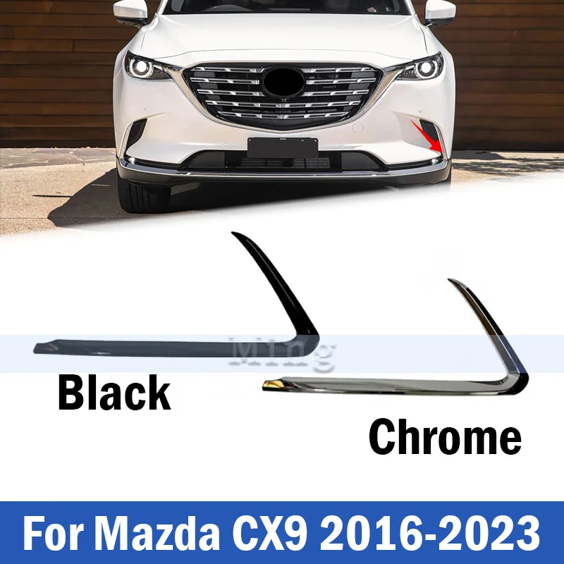 Front Bumper Fog Light Trim Strip For Mazda CX9 2016 2017 2018 2019 2020 2021 2022 2023 Front Bumper Moulding Strip Trim