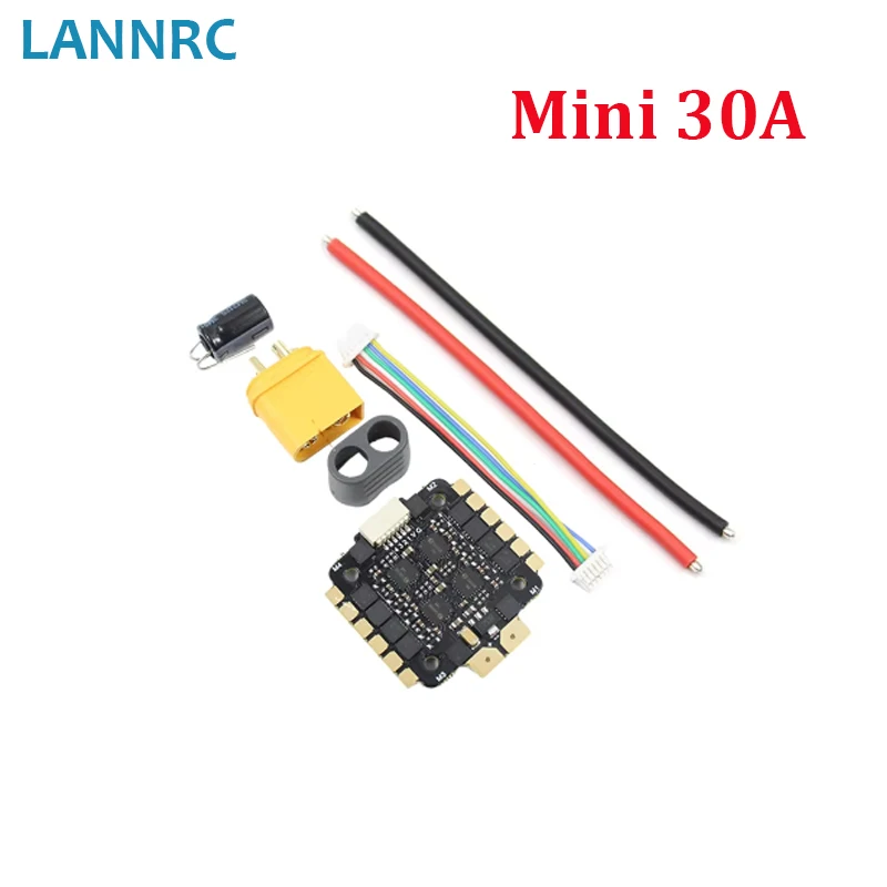 

LANNRC 30A Мини 4 в 1 регулятор скорости ESC 3 ~ 5S Lipo 20*20 мм Монтажное отверстие Поддержка BLHeli-S/DSHOT600 для небольших квадрокоптеров-дронов