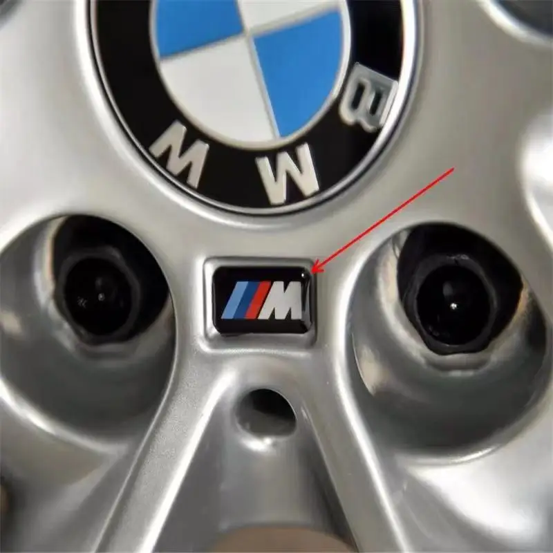 عجلة القيادة شعار Autocollants صب Roues M شعار BMW E46 E39 F30 E38 E90 E60 E36 F30 F20 g10 g20 g30 X1 X3 X5 X6 اكسسوارات