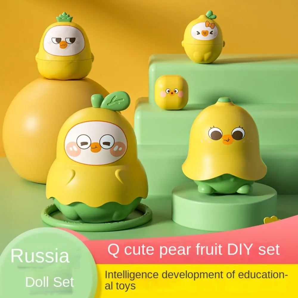 

Diy Duck Pear Set Doll Puzzle Fruit 5th Floor Russian Dolls Concept of Size Q Cute Baby Cup Set Circle Game