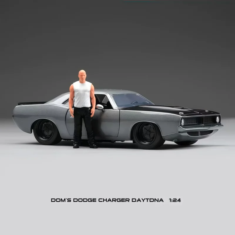 

JADA 1/24 Plymouth 1973 Barracuda Silver Alloy Car Model Ornament