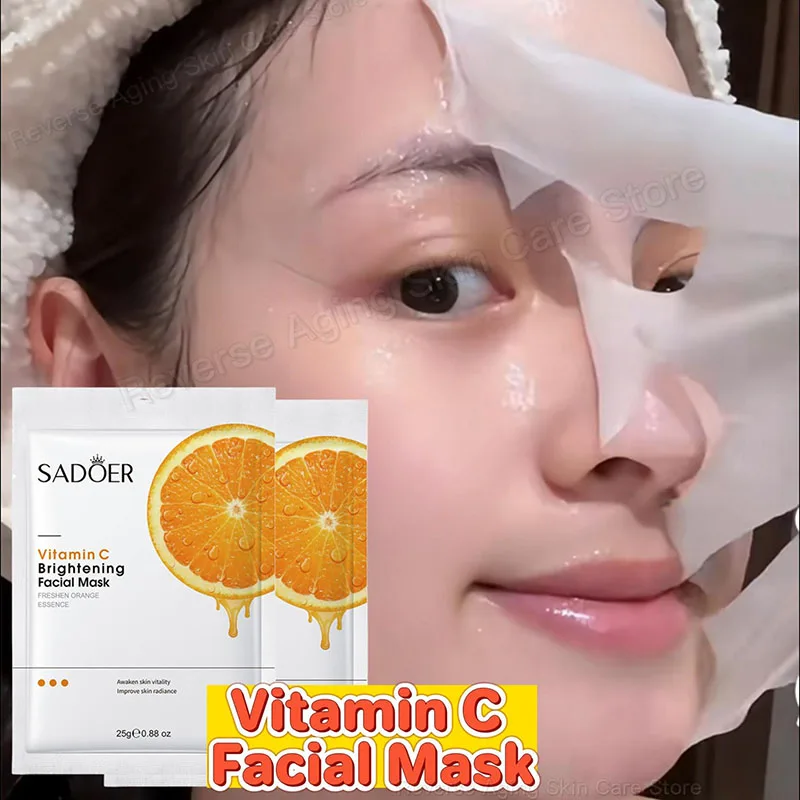 

Vitamin C Facial Mask Brightening Dullness Face Mask Firming Repairing Minimises Pores Reduces Fine Lines Moisturising Skin Care