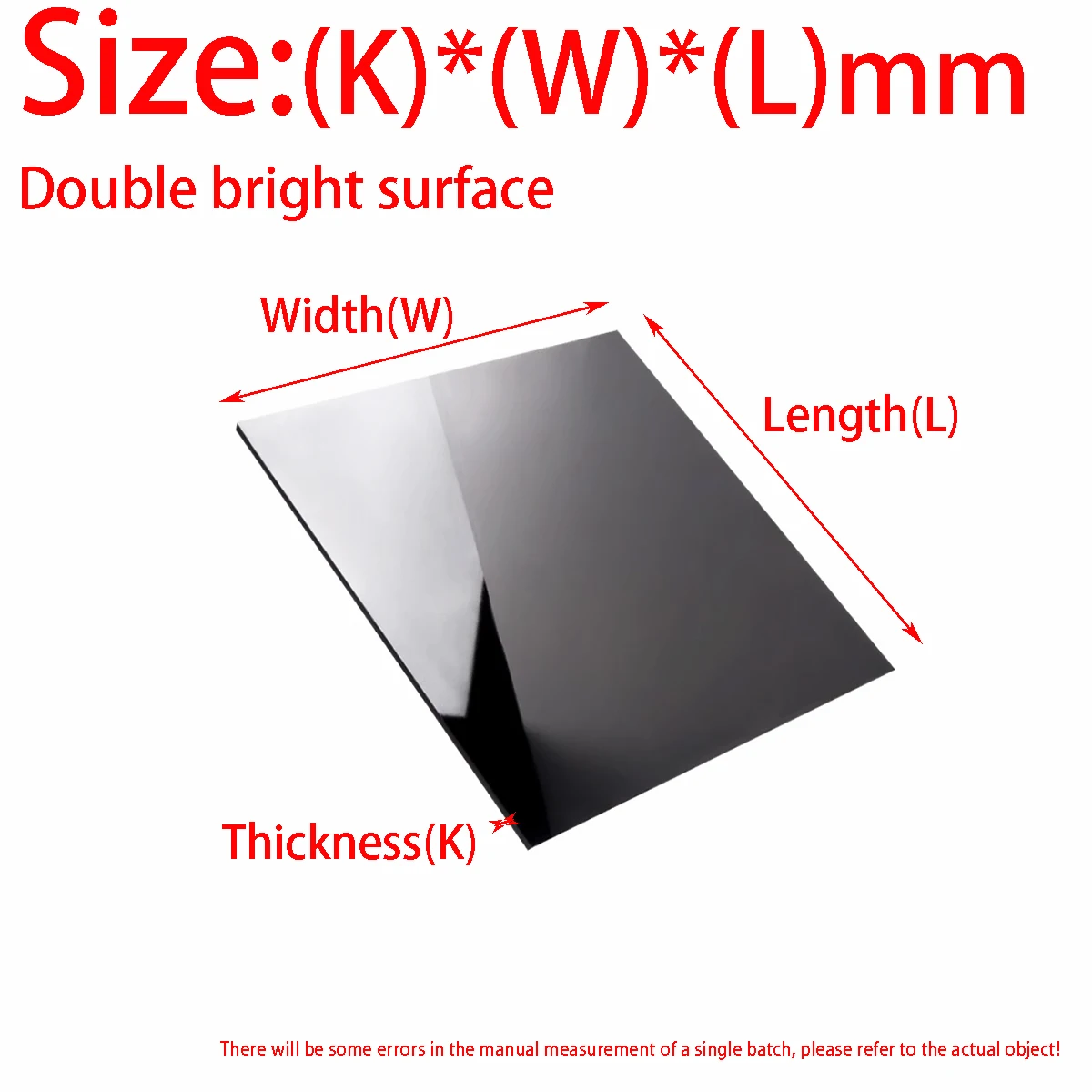 PMMA Black Acrylic Board Double-Sided Glossy Black Opaque Board Mirror Organic Glass Board Thickness2/3/4/5/6/8/10mm