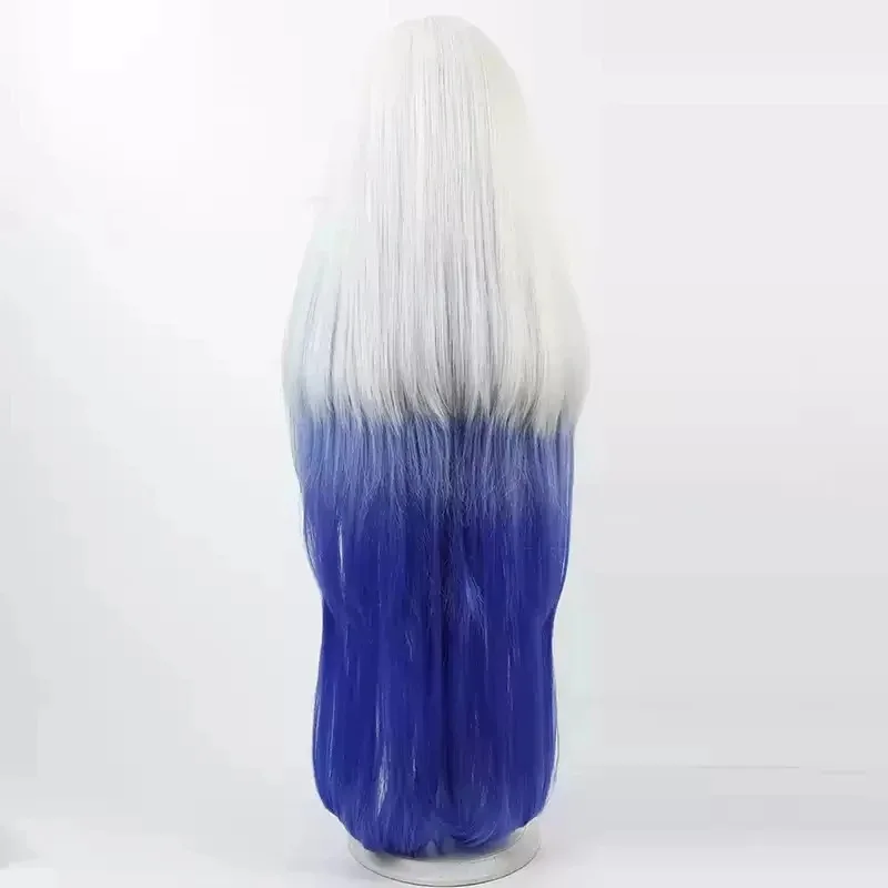 

Hazbin Emily Wig Hotel Cosplay Seraphim Angel Halloween Costume Role Play Wigs Long Straight White Blue Gradient Synthetic XCV6H