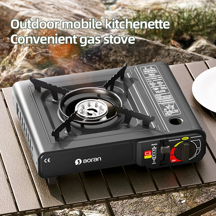 1 Outdoor Card Stove, Portable Gas Stove, 2900W Outdoor Stove With Box, Suitable for Outdoor Barbecue and Camping