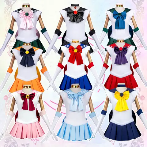 Sailor Moon costume Sailor Moon cosplay costume Pluto Rei Hino Water Ice Moon Sailor Neptune Full Moon Chibiusa cosplay clothing