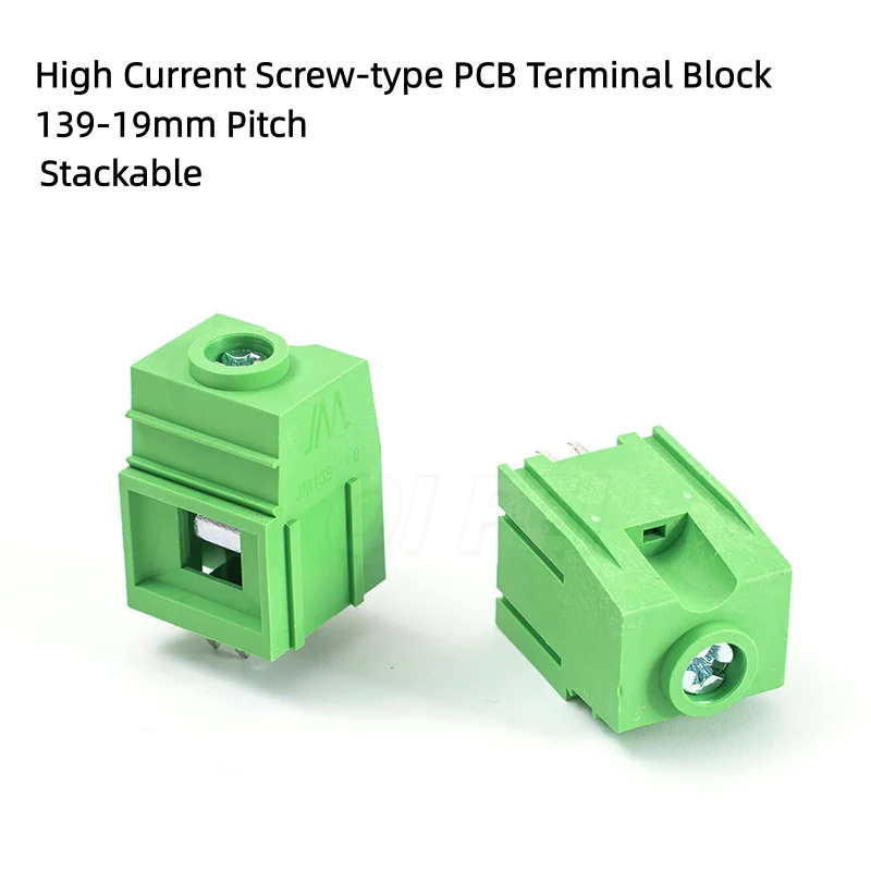 10PCS 100A High Current KF139 JM139 19.0mm Pitch 1P Stackable PCB Screw Terminal Block Green Wire Connector