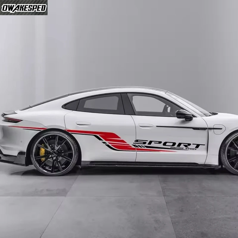 

2 шт. автомобильная наклейка с левой и правой стороны, персонализированные водонепроницаемые виниловые наклейки с длинными полосками для авто, декор кузова, аксессуары для тюнинга