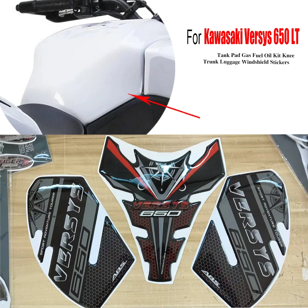 

Motorcycle accessories Tank Pad Gas Fuel Oil Kit Knee Trunk Luggage For Versys 650 LT 650LT Adventure Touring Protector Stickers