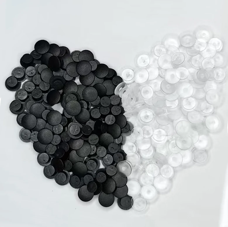 50-200 Pcs Transparent Shoe Button Plastic Black Shoe Buckles DIY Quality Handmade Accessories for Clogs Bottom Buckle