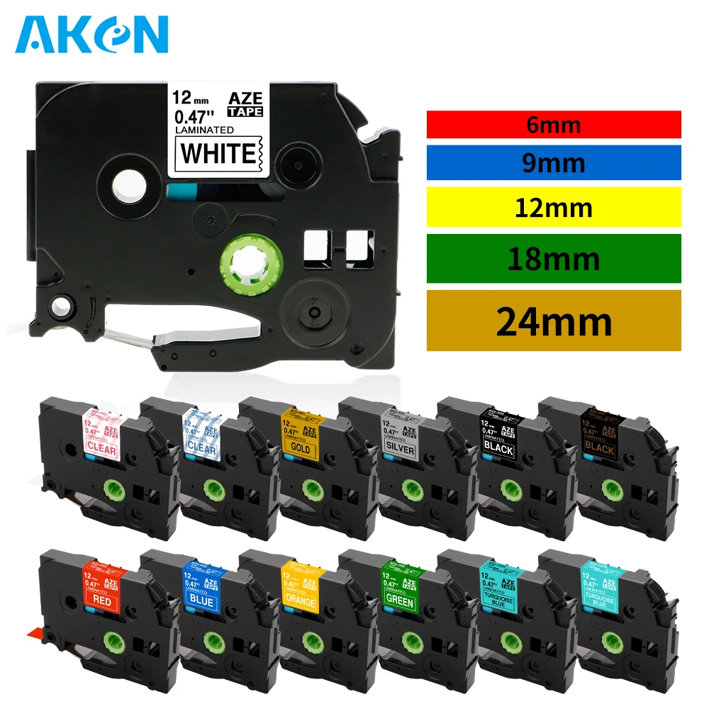 Aken 1pcs 12mm Label Tape Tze 231 Compatible for Brother Label Maker Multicolor Labeling Tape for PT-H110 P300BT Label Ribbons