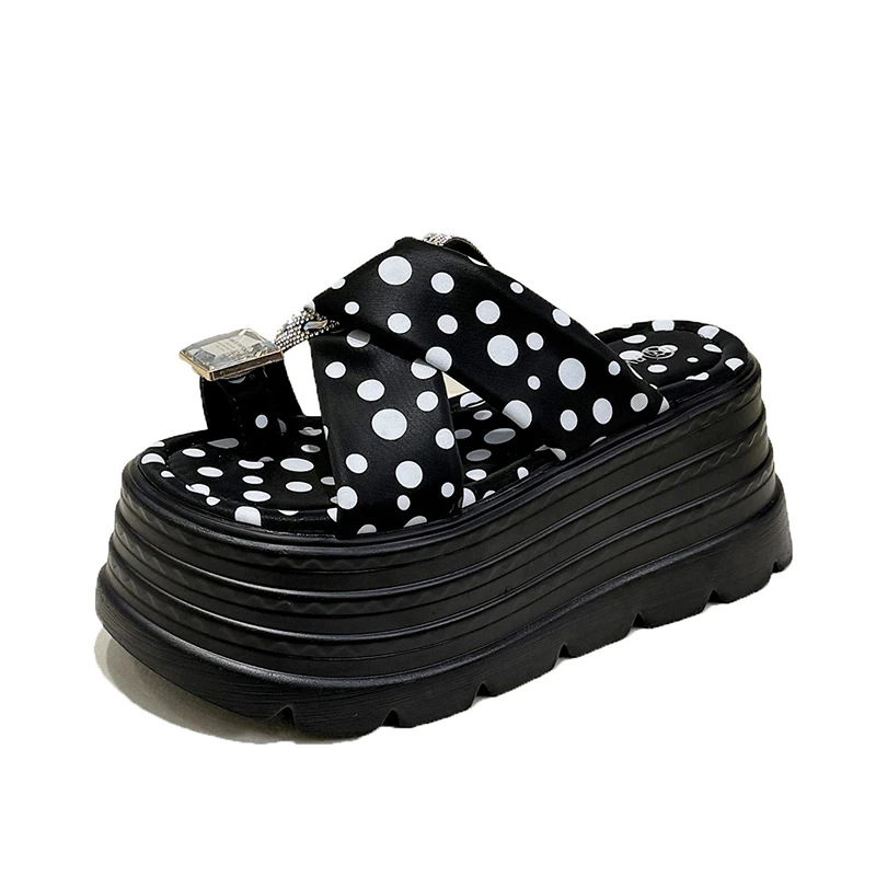8CM Summer Sandals Wedge Heels Sneakers New 2026 Women Beach Flip Flops High Platform Casual Sandals Breathable Walking Slippers view 2