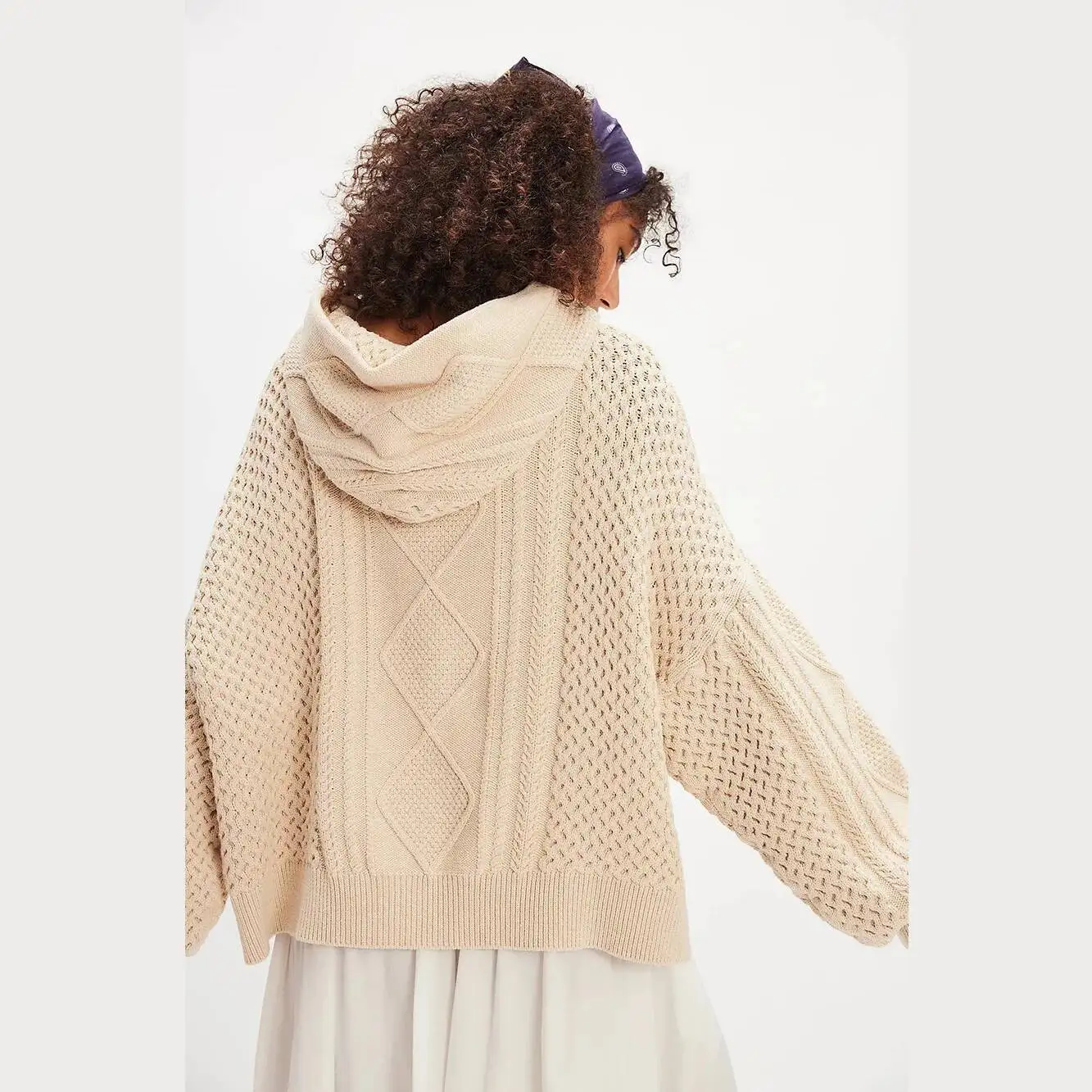 Sweater Wanita Gaya Unisex Rajutan 2025 Musim Gugur Musim Dingin Baru Sweater Berkerudung Warna Solid Desain High Street