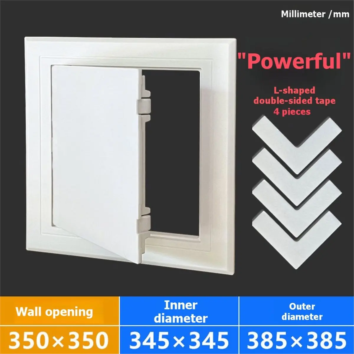 2026 New PVC Inspection Hatch Cover Plate for Drain Pipe Inspection with Double-Sided Tape, Suitable for 350mm X 350mm Opening