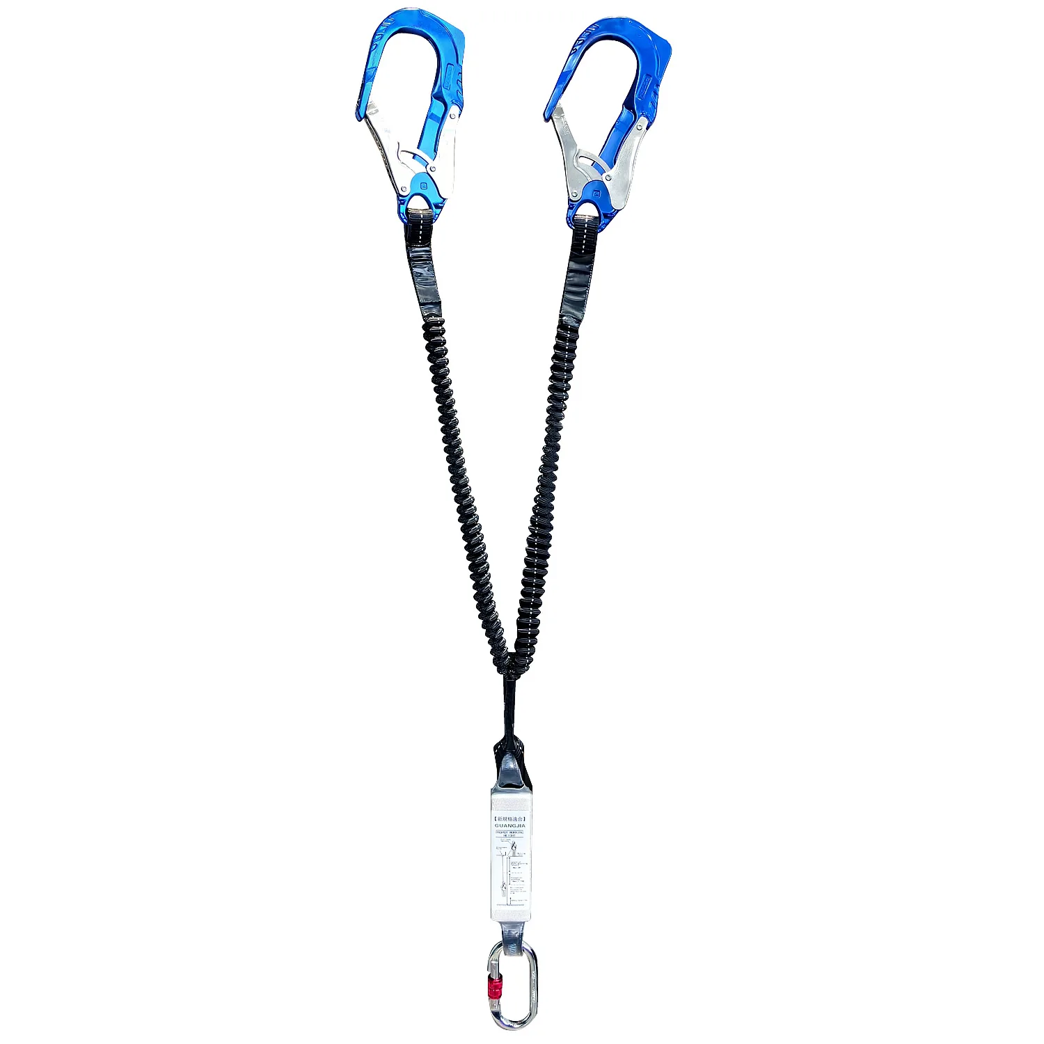 Cuerda de seguridad anticaída para trabajo al aire libre, gancho doble con bolsa amortiguadora, juego de cuerdas elásticas, cuerda de protección para electricista