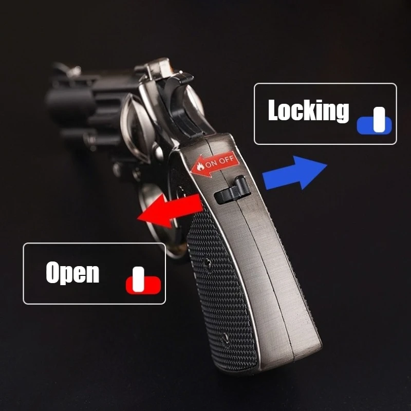 Pistol Ignitor Tahan Angin Logam Tiup Pemantik Cerutu Tiup Switchable Api Pistol Pemantik Rokok & Aksesoris Merokok