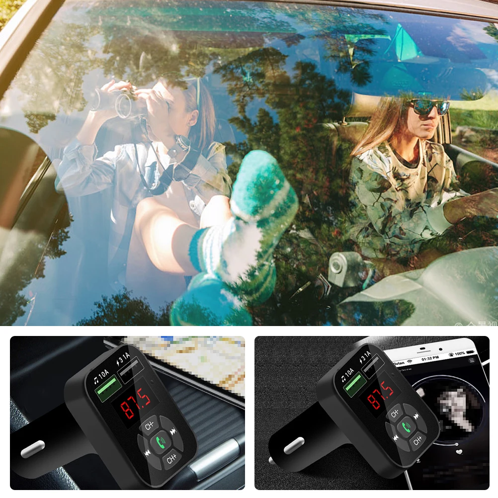 

Car Mp3 Transmitter Wireless Radio Adapter Music Player High Sound Quality Noise Suppression Stable Connection Portable Long