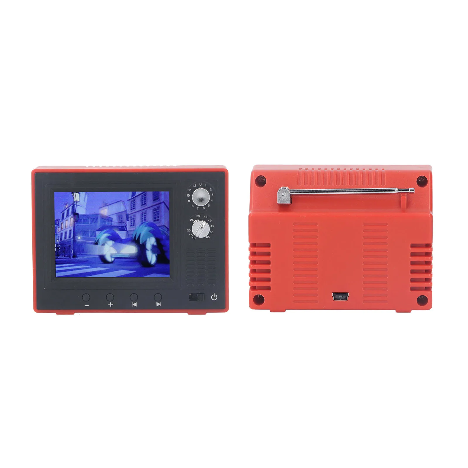 تلفزيون قديم، تلفزيون قديم قديم قابل للتشغيل، أثاث بيت الدمية المصغر عالي المحاكاة #5