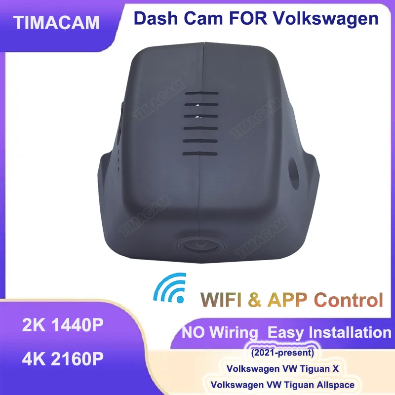 TIMACAM 2K 4K Dashcam Dual Camera Car DVR Recorder for Volkswagen VW Tiguan X for Volkswagen VW Tiguan Allspace 2021 2022 2023
