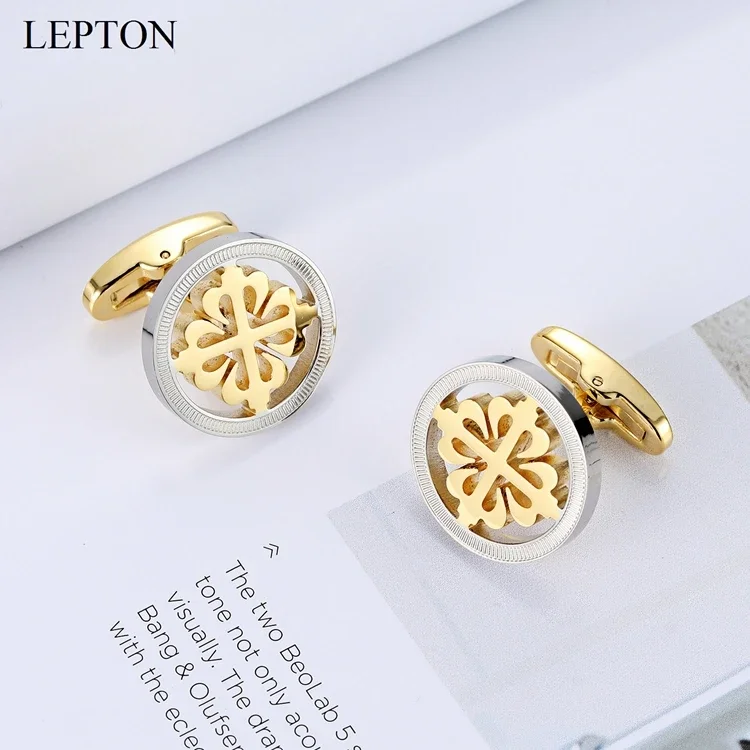 Light Luxury Gold Silver Cufflinks, High-end Stainless Steel French Style Shirt, Cufflinks, Men's Business