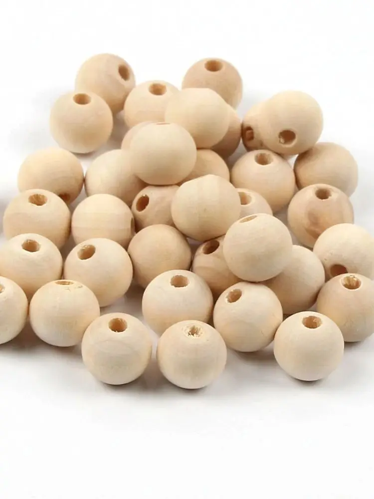 4-50mm natuurlijke houten kralen ronde spacer houten parel loodvrije ballen bedels voor sieraden maken DIY handgemaakte accessoires 1-1000 stuks - afbeelding 2