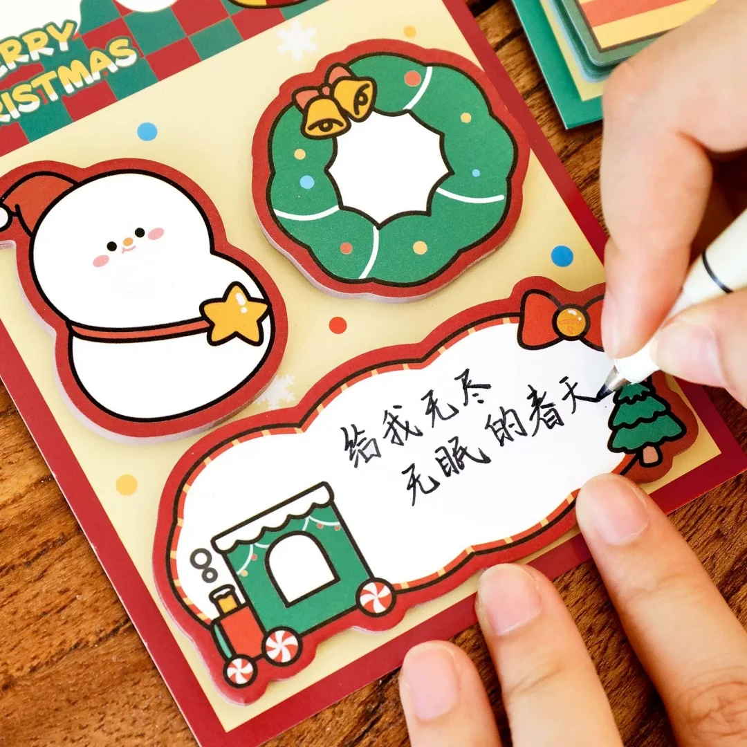 

Christmas Cartoon Sticky Notes Notes Pads Colorful Christmas Sticky Notes For Kids Gifts Christmas Stationery small gift