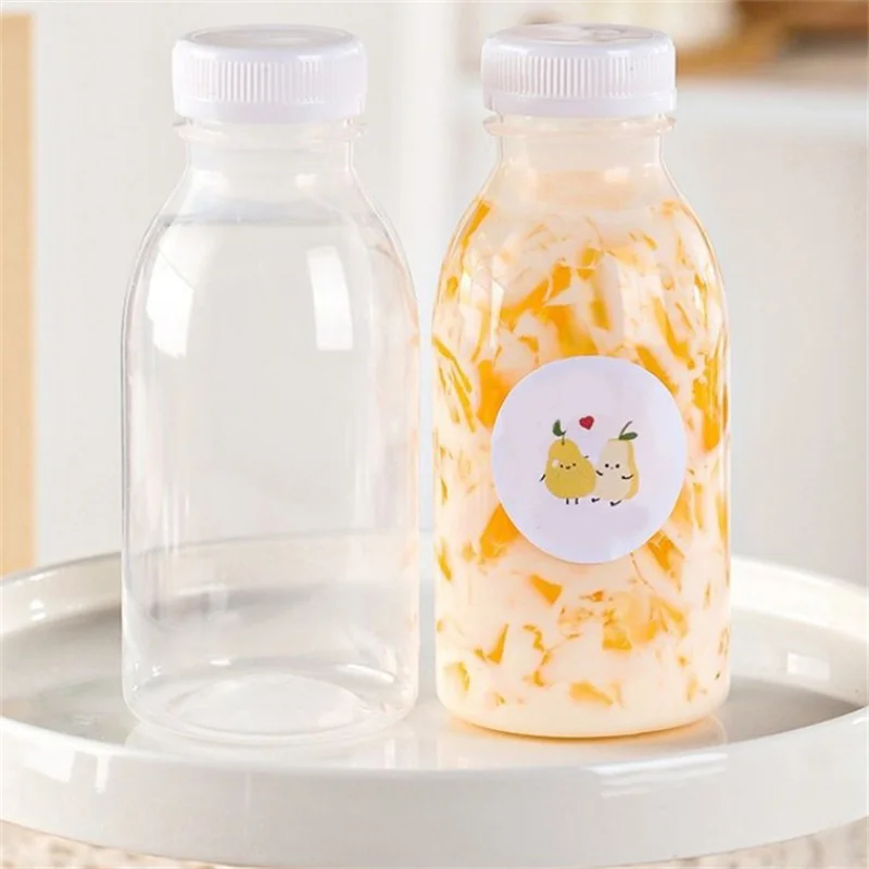 6pcs Small Plastic Bottle 100ml Milk Bottles Small Juice Bottles Leakproof Milk Bottles Portable Beverage Bottles Plastic Water