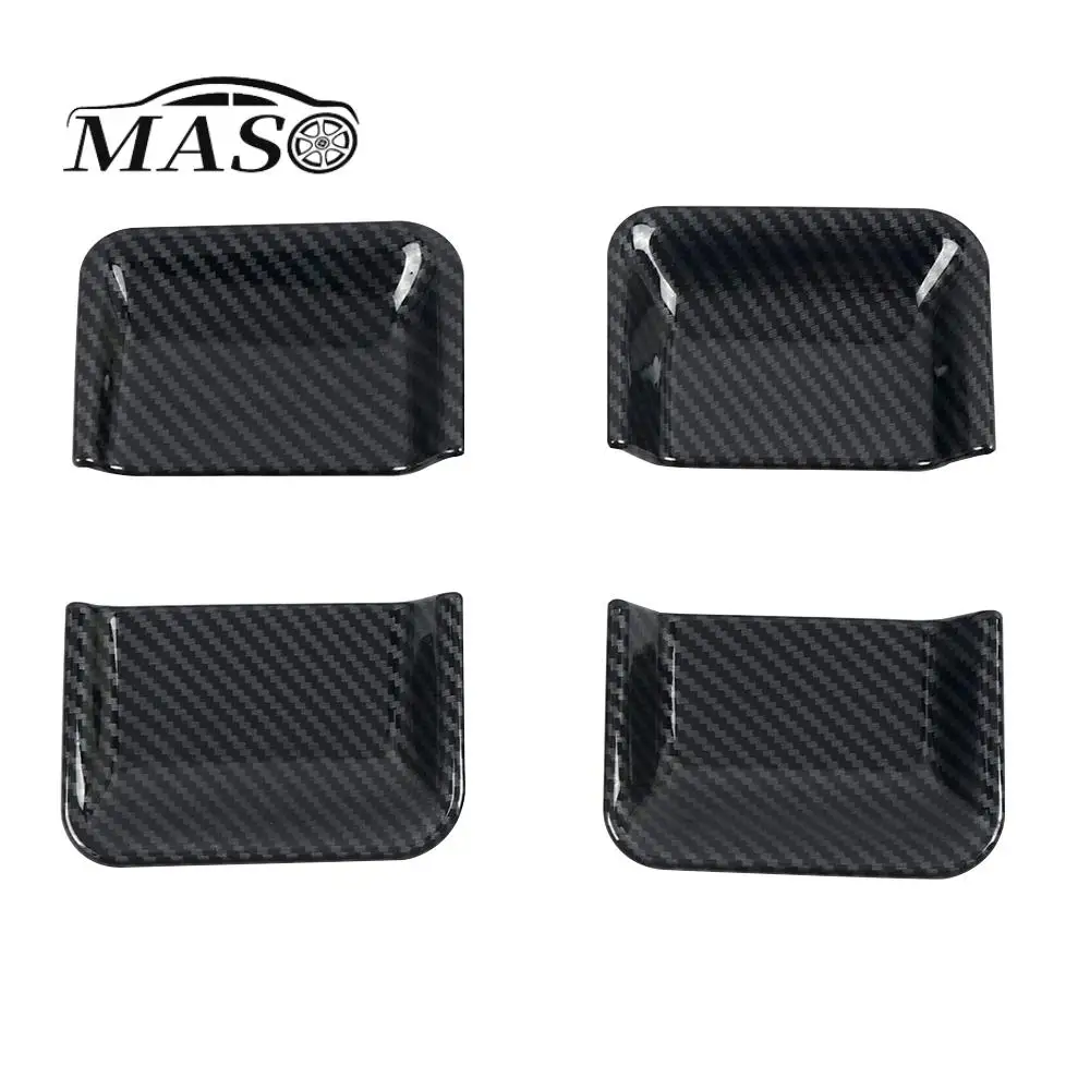 

ABS углеродное волокно, внутренняя дверная ручка, чаша, накладки, декоративные аксессуары для автомобиля для Ford F150 F-150 2021-2022