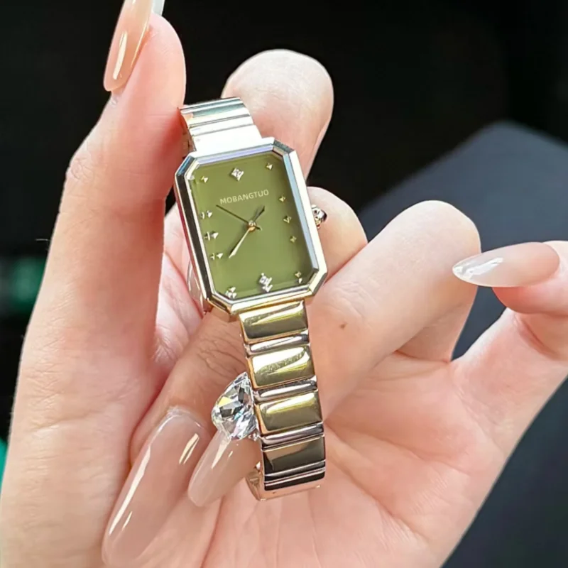 CILOA green square high quality watch female light luxury gift 2025 new waterproof quartz watch brand authentic female watch