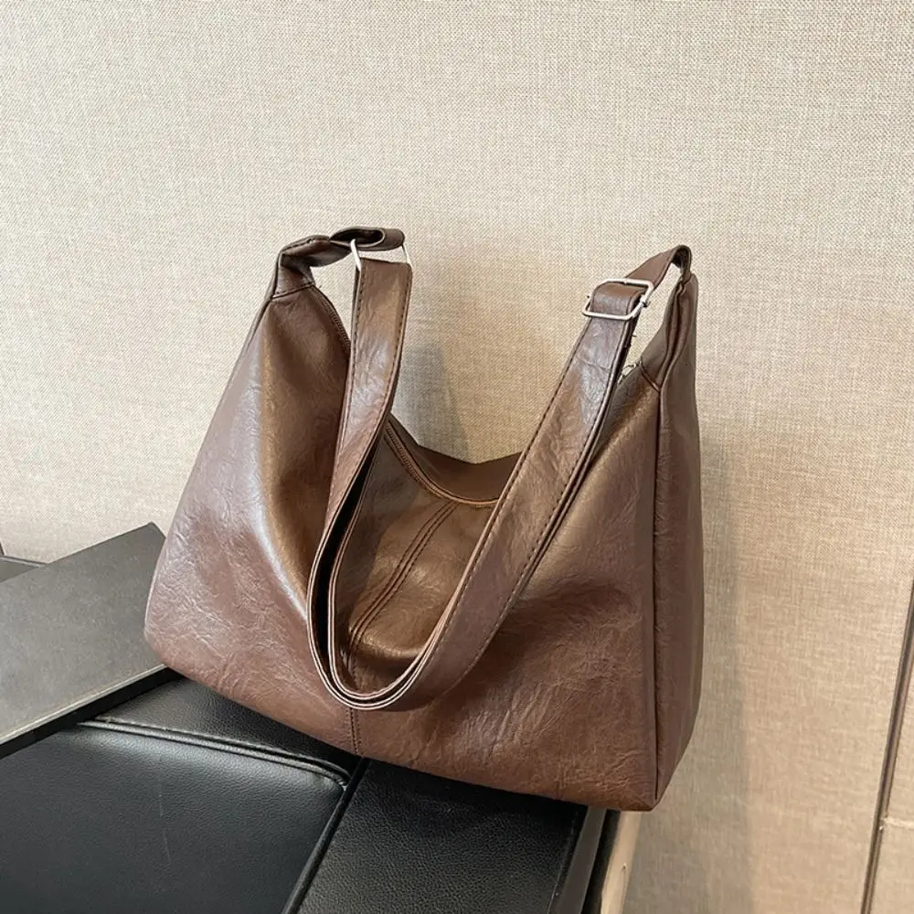Bolsa de ombro versátil de couro pu estilo coreano grande capacidade cor sólida bolsa crossbody bolsa feminina de luxo