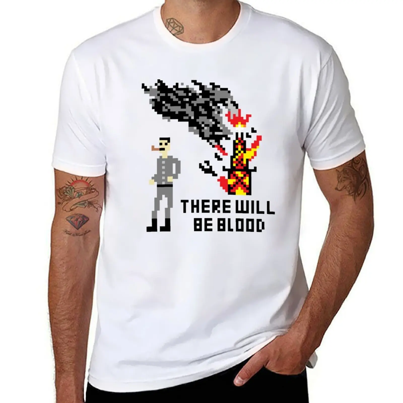 

There Will Be Blood Pixel T-Shirt mens graphic t shirts man t shirt luxury T-Shirt