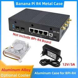 Banana Pi aluminiowa obudowa metalowa obudowa BPI-R4 opcjonalna aktywna chłodnica wentylator PWM zasilacz 12V 5A DC dla BPI R4