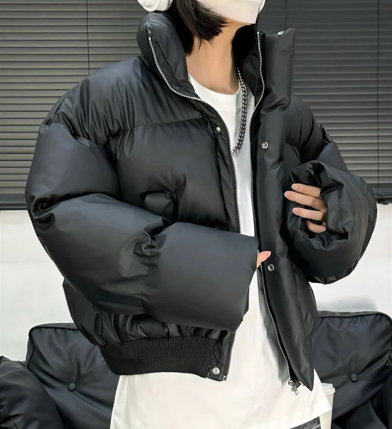 

Parkas Womens Y2K Winter Bio-Cotton Quilted Buttoned Ruffled Urban High-Grade Fashionable Premium Distinctive Refined Timeless