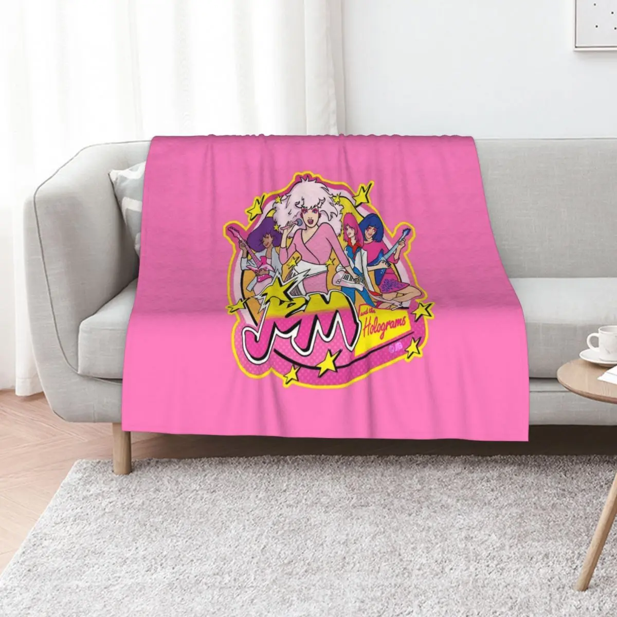 

80S Jem and the Holograms HIGH QUALITY Throw Blanket Hairys Thins Quilt funny gift Blankets