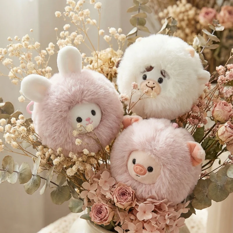 Niedliche Tier-Anhänger Plüschtiere Weiche Stoffpuppen Hase Pferd Hund Schaf Schlüsselanhänger Rucksack-Charm Kawaii Geschenke